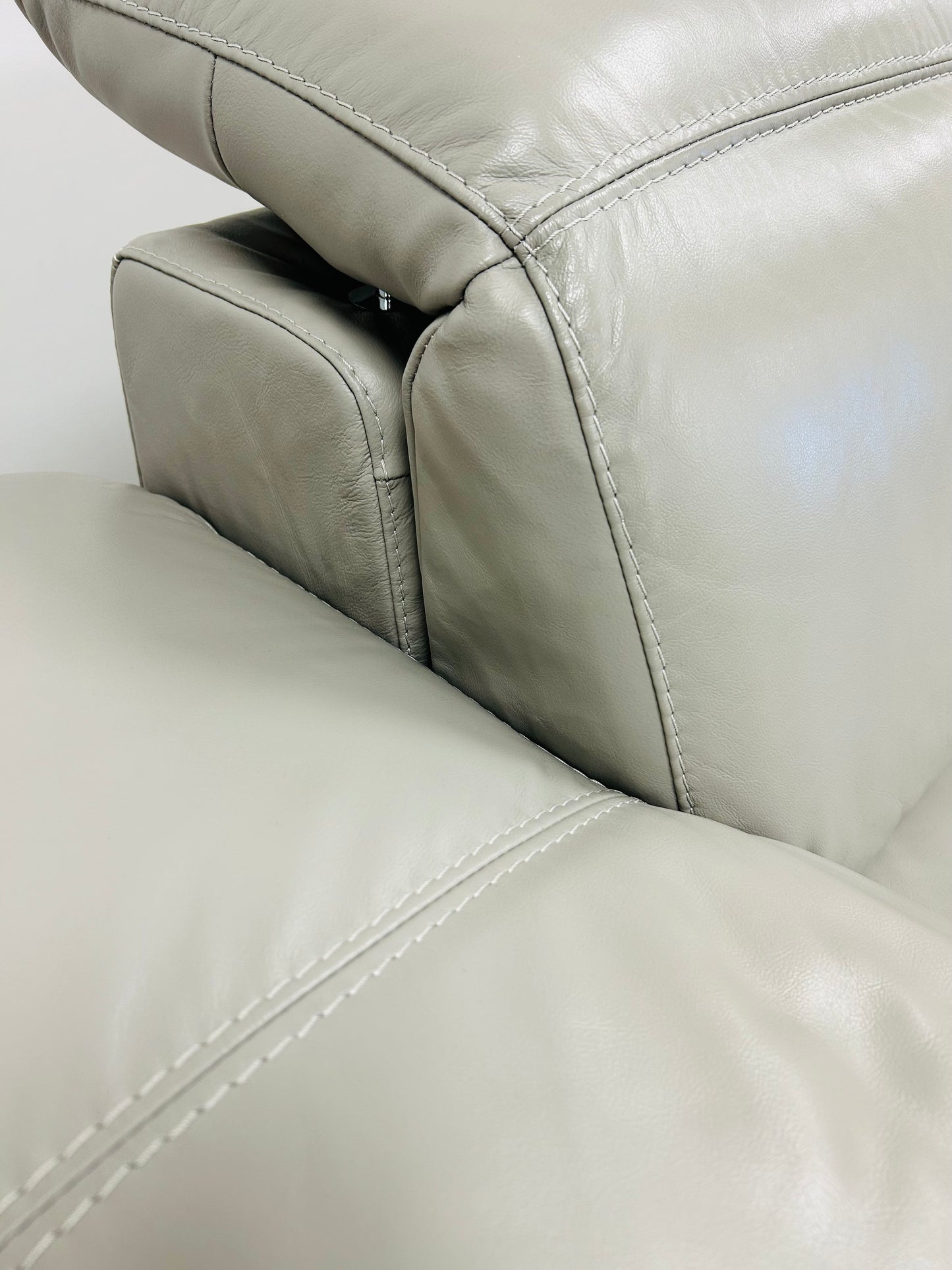 Grey Two Seat Leather Sofa