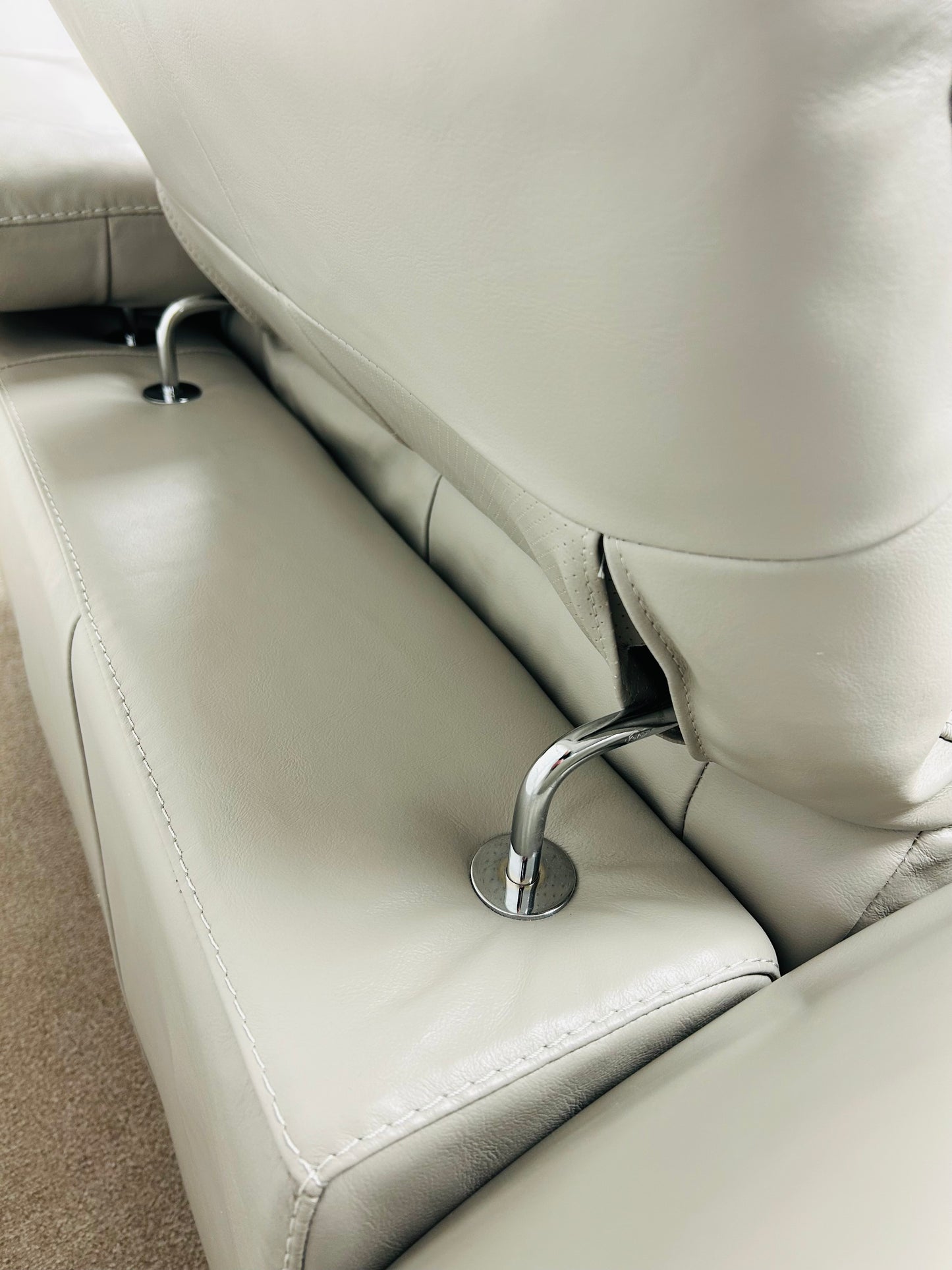 Grey Two Seat Leather Sofa