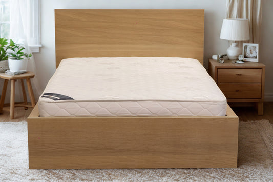 Ikea 'Malm' Double Bed Frame with Sanitised 'Glencraft' Mattress.