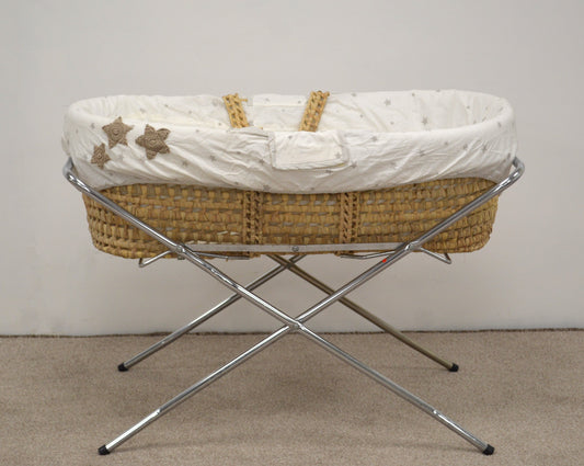 Moses Basket With Beige Star Lining