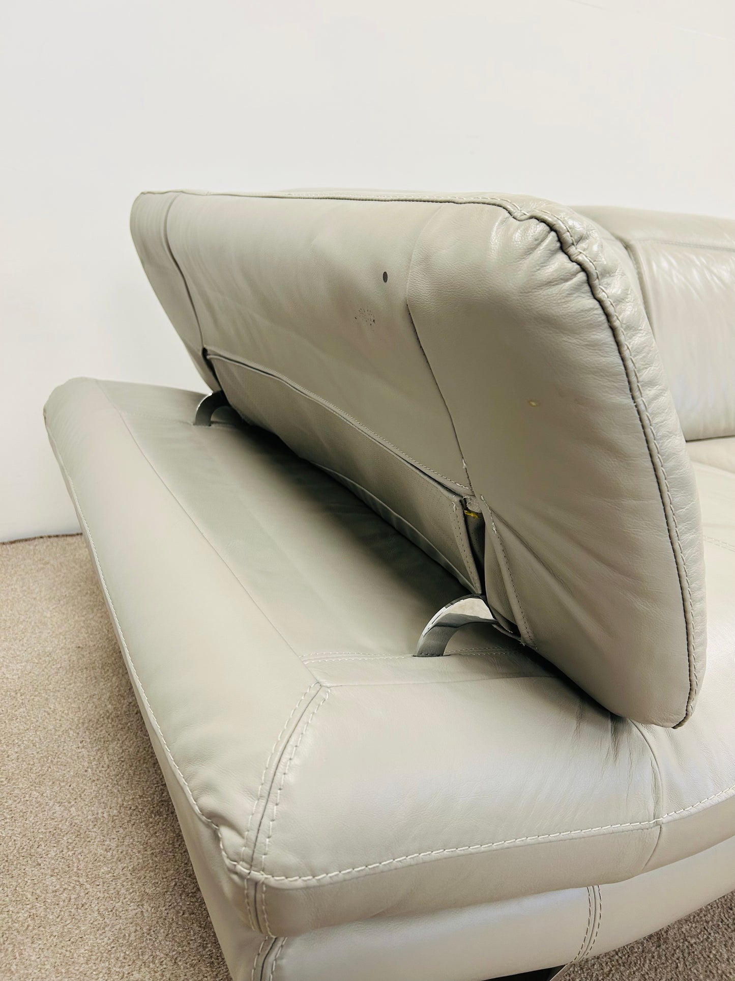 Grey Two Seat Leather Sofa