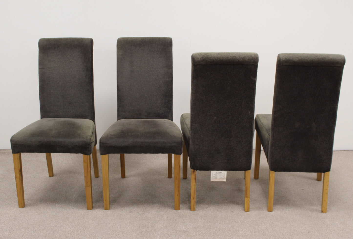 Four Grey Fabric Dining Chairs