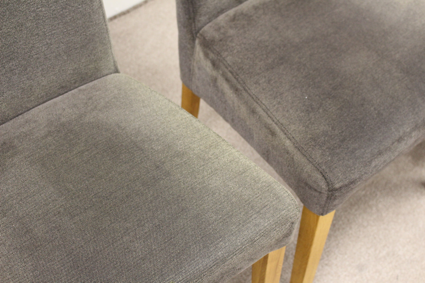 Four Grey Fabric Dining Chairs