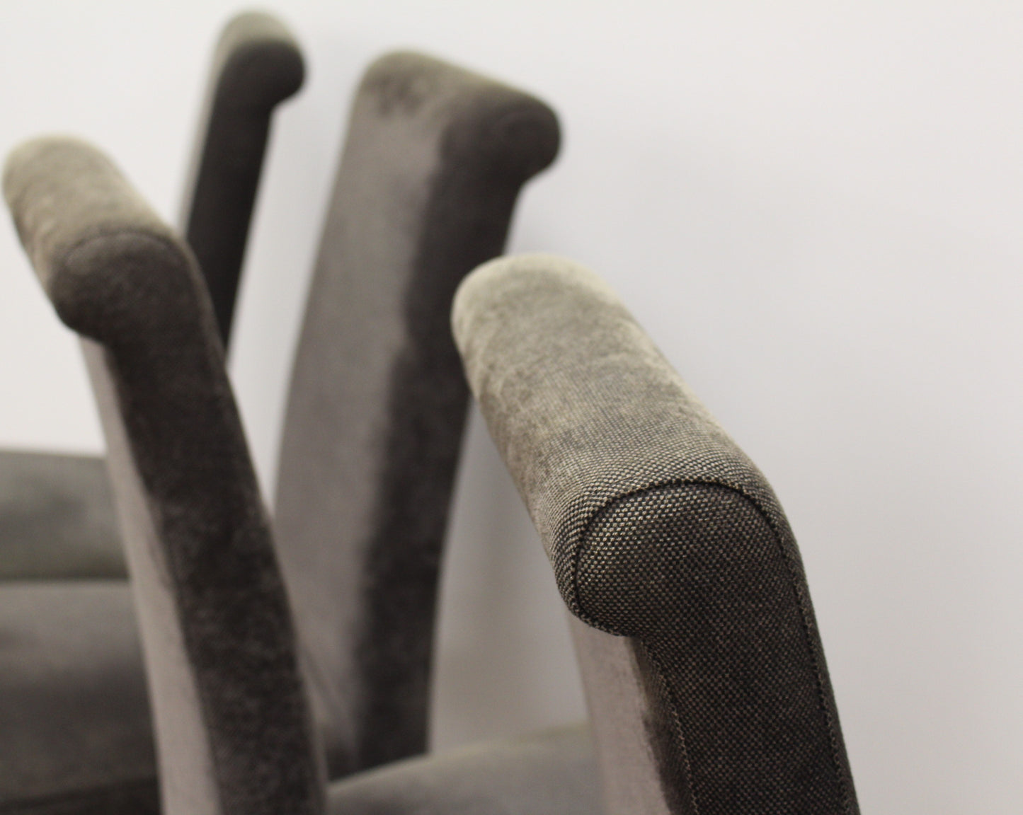 Four Grey Fabric Dining Chairs