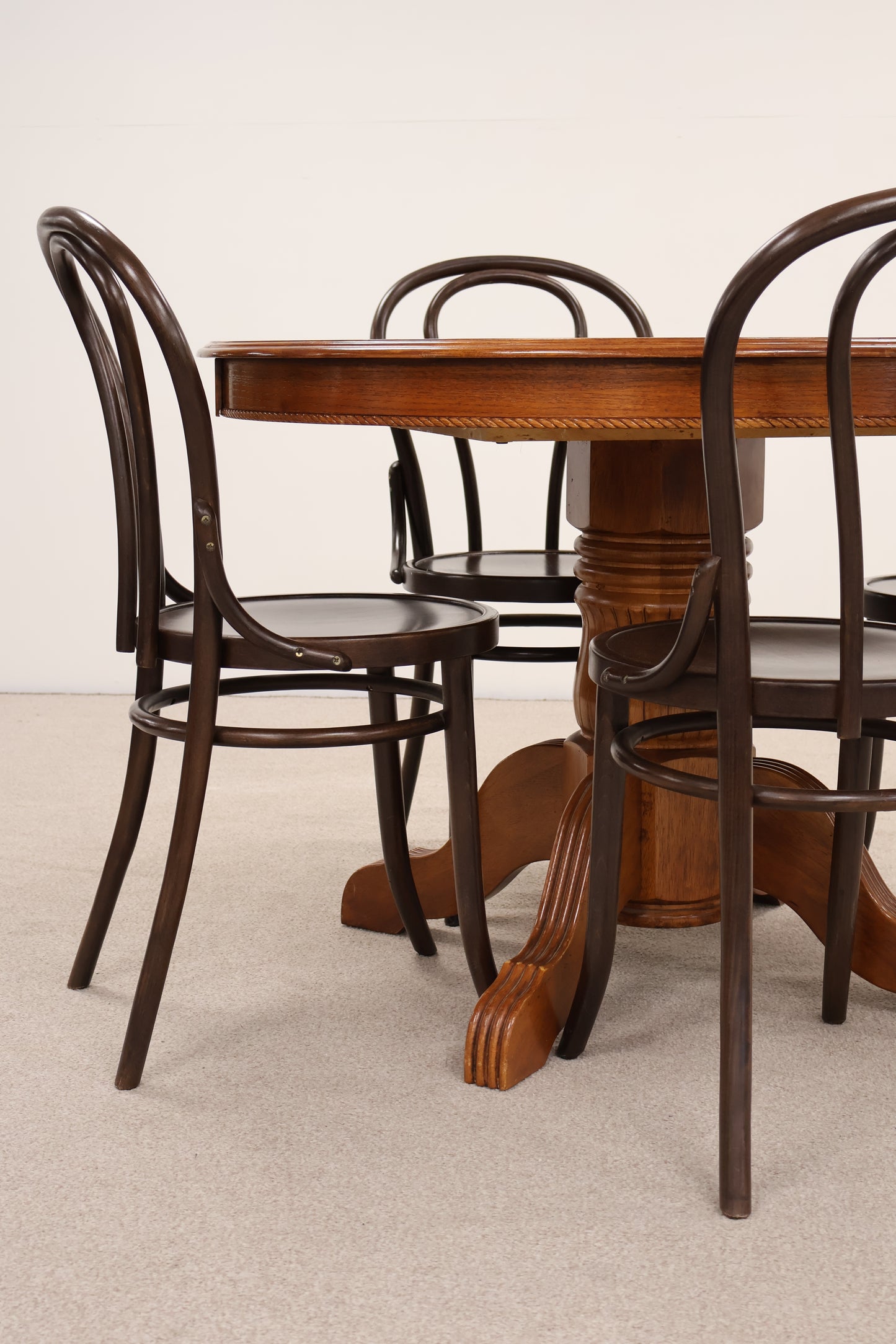Wooden Dining Table and Four Bistro Style Chairs