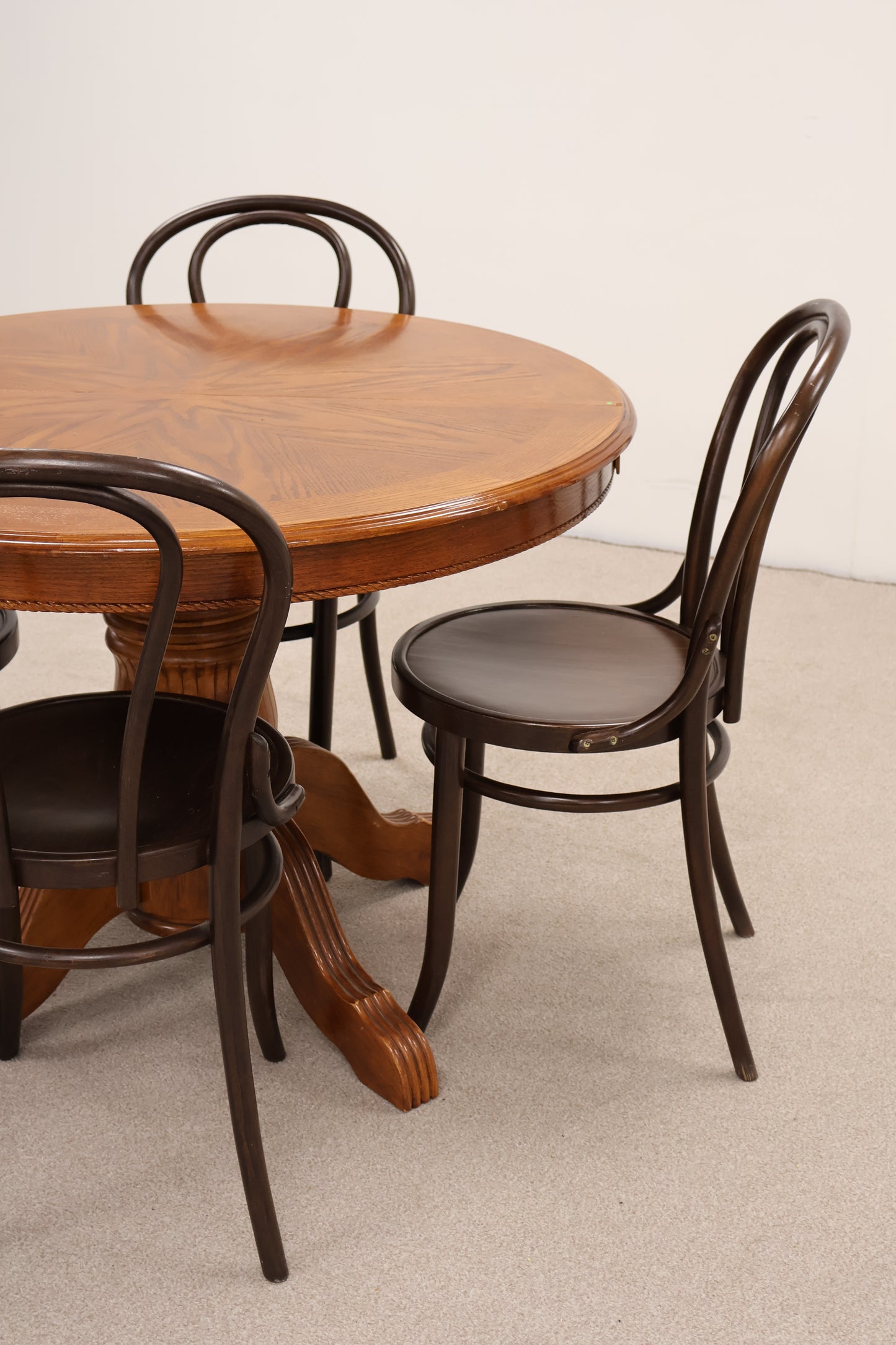 Wooden Dining Table and Four Bistro Style Chairs