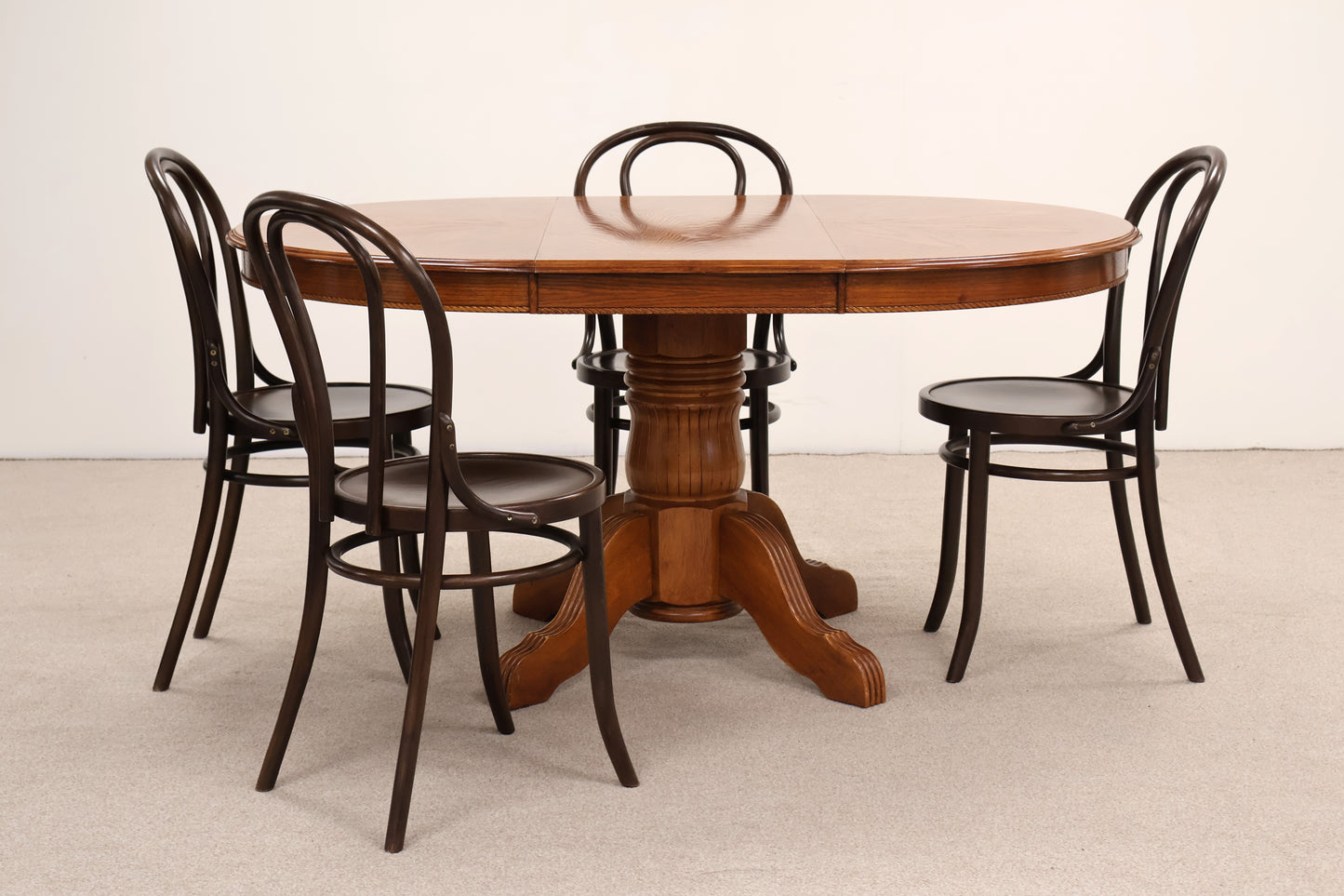 Wooden Dining Table and Four Bistro Style Chairs
