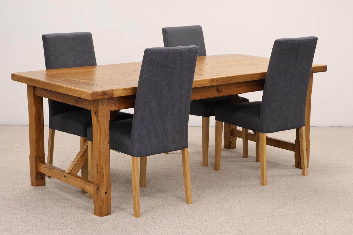 Extendable Solid Oak Dining Table & Chairs