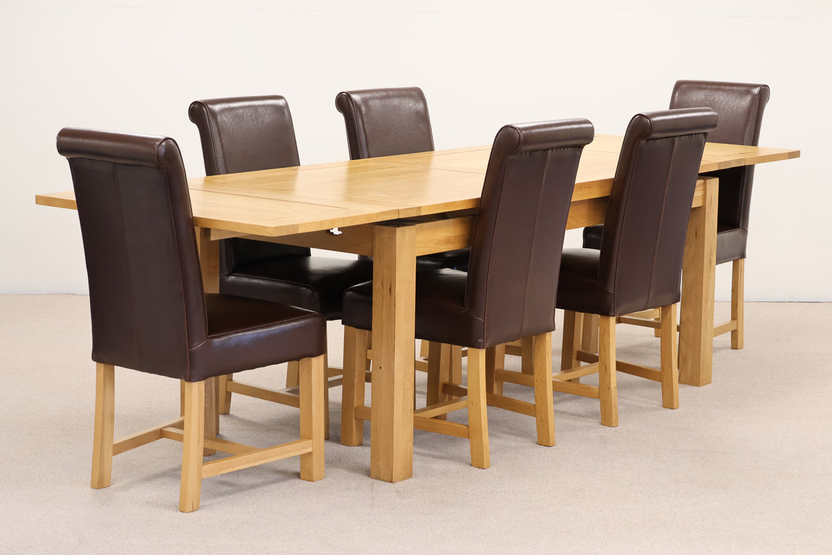 Extendable Oak Dining Table & Chairs