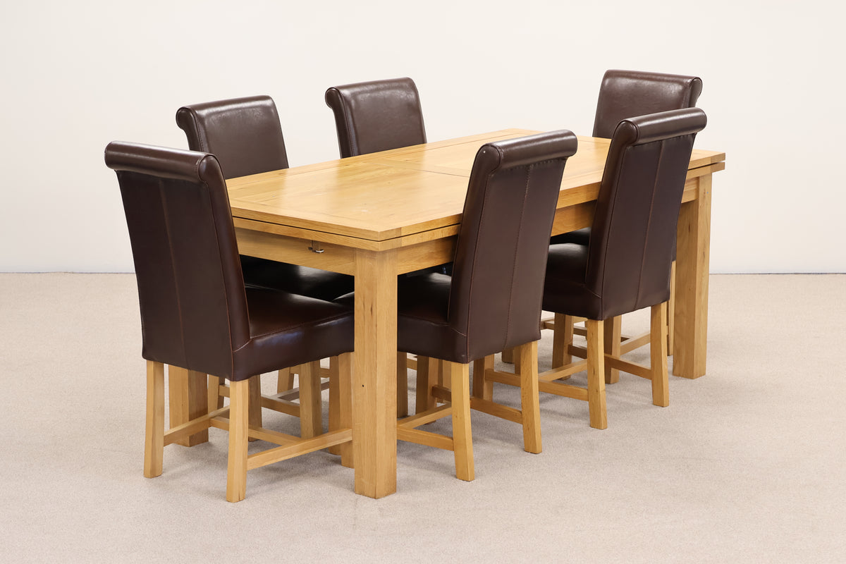 Extendable Oak Dining Table & Chairs