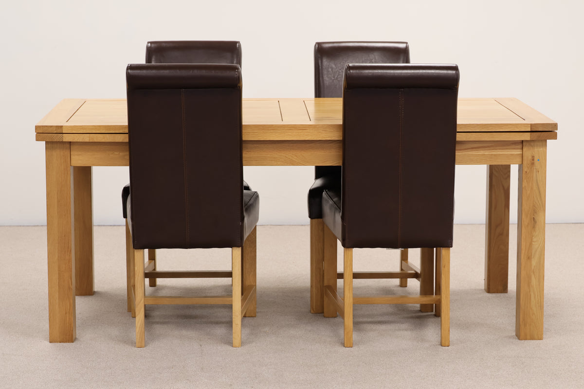 Extendable Oak Dining Table & Chairs