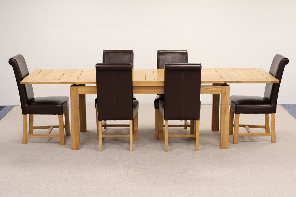 Extendable Oak Dining Table & Chairs
