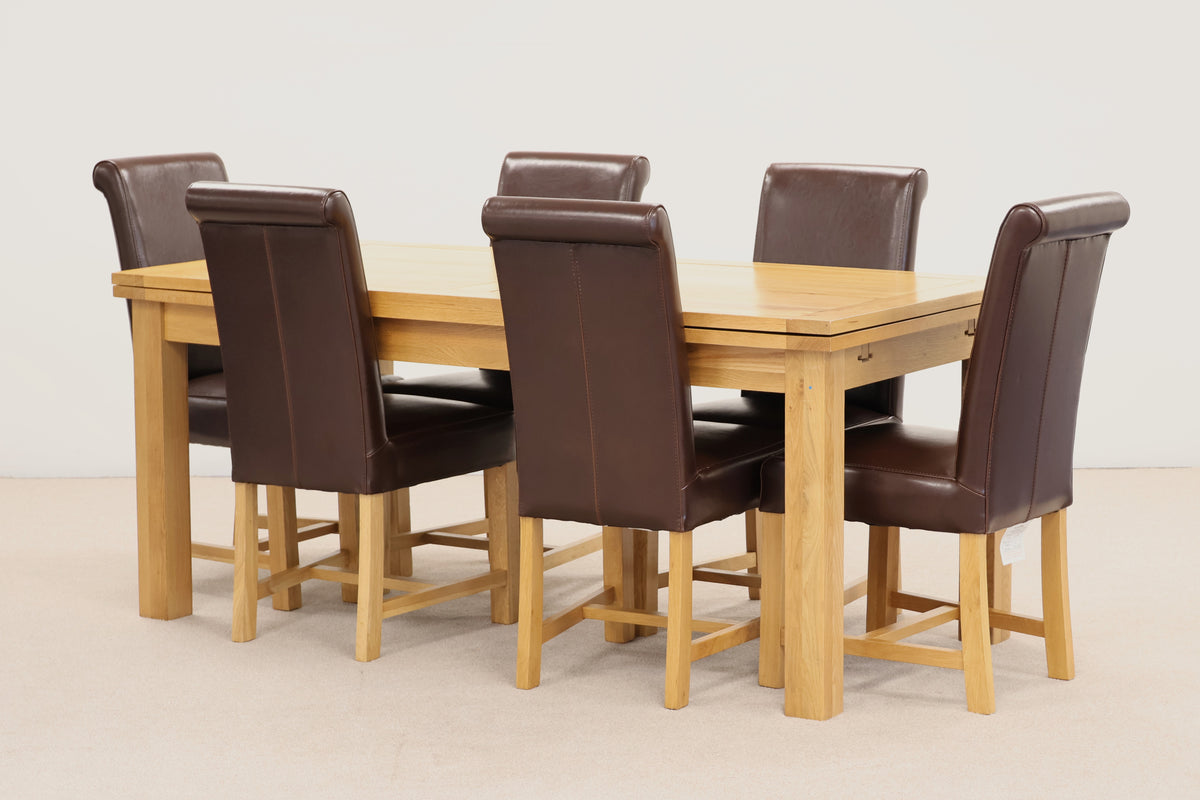 Extendable Oak Dining Table & Chairs