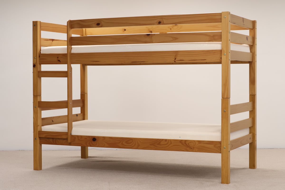 Pine Bunk Bed With Sanitised Mattresses