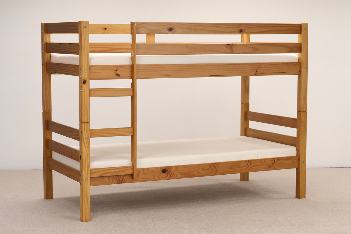 Pine Bunk Bed With Sanitised Mattresses