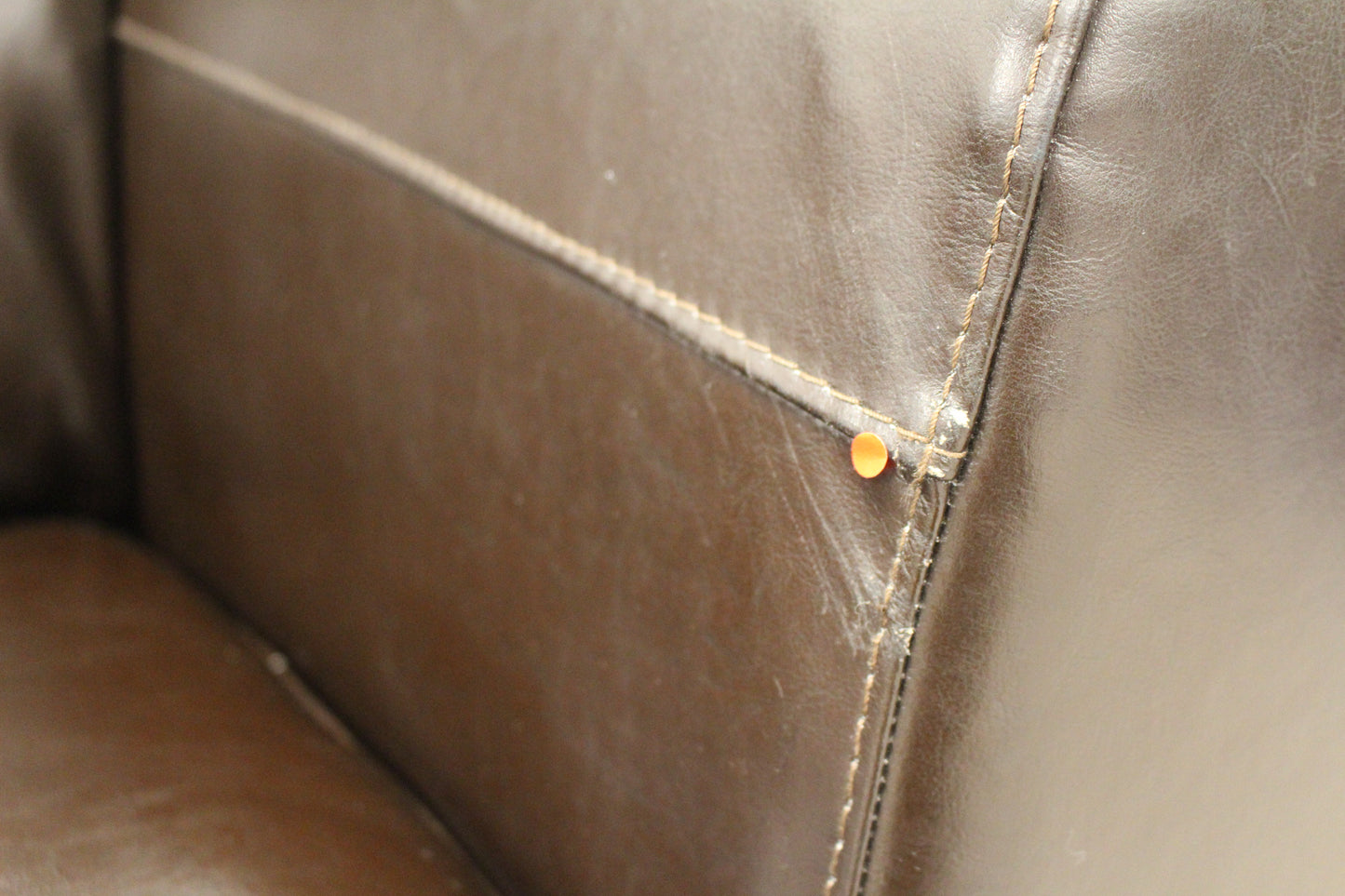 Dark Brown Leather Sofa