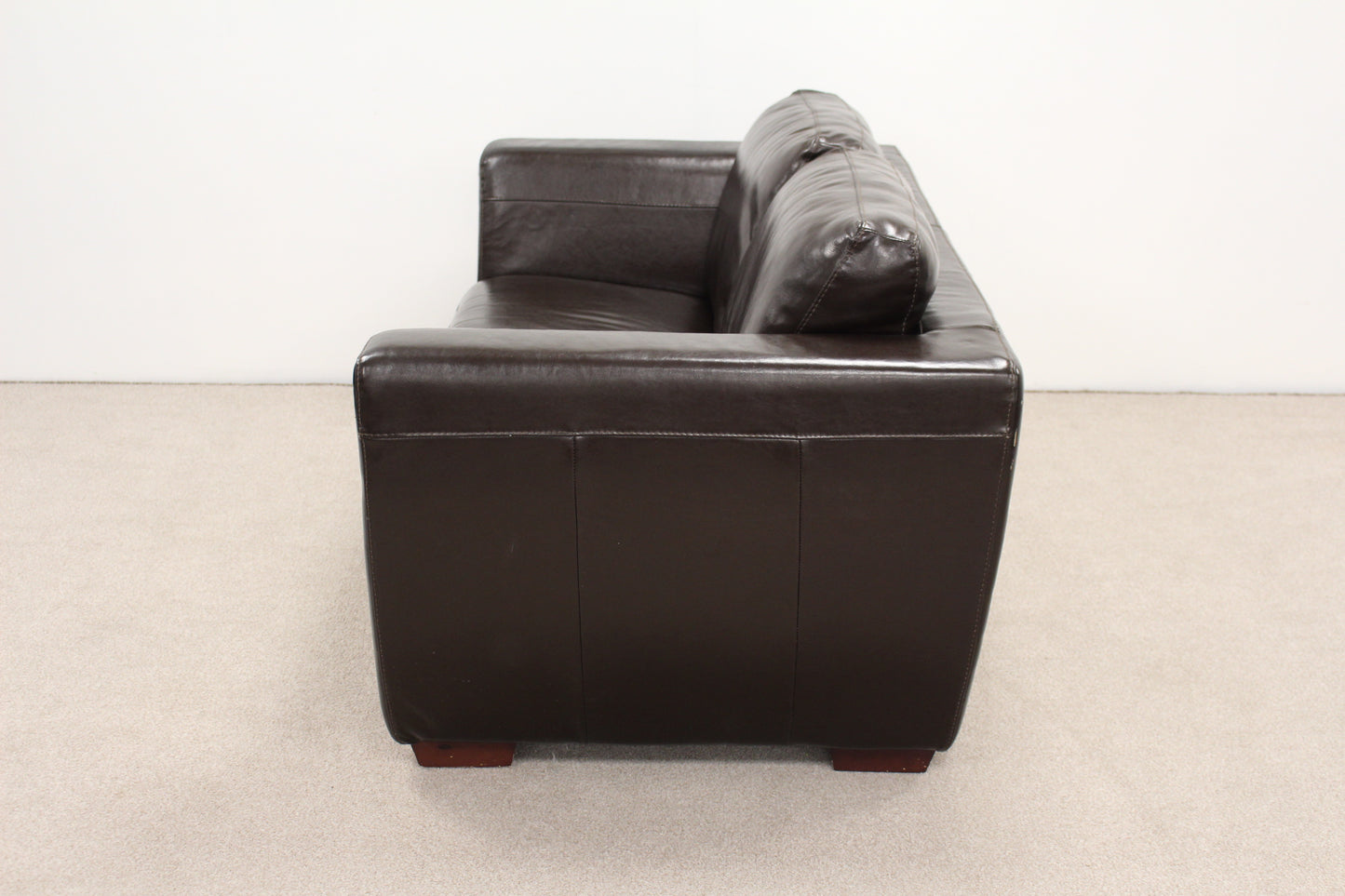 Dark Brown Leather Sofa