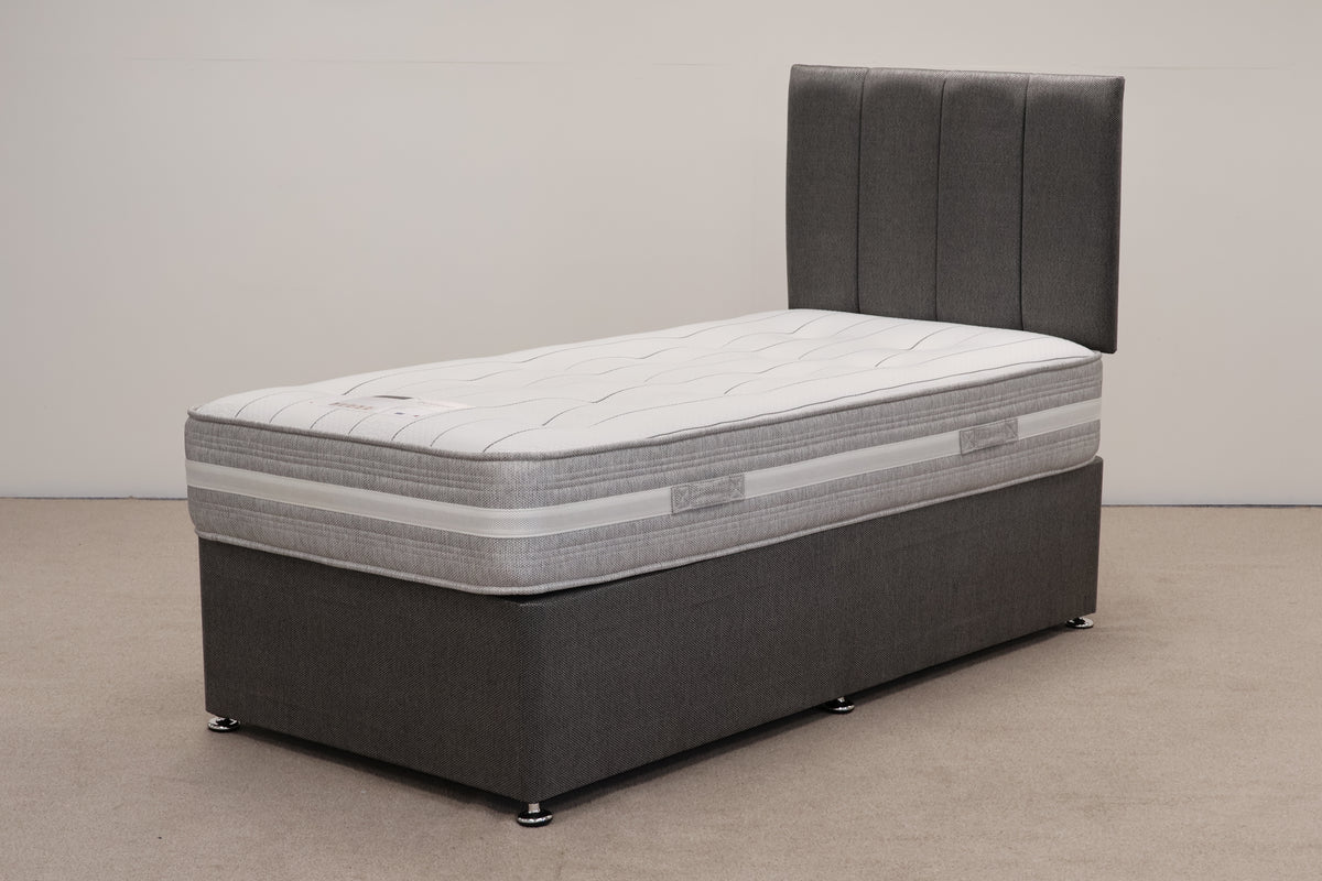 Grey Bed with Mattress