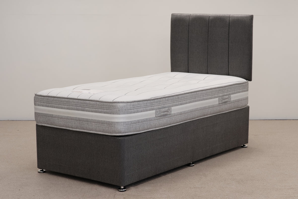 Grey Bed with Mattress