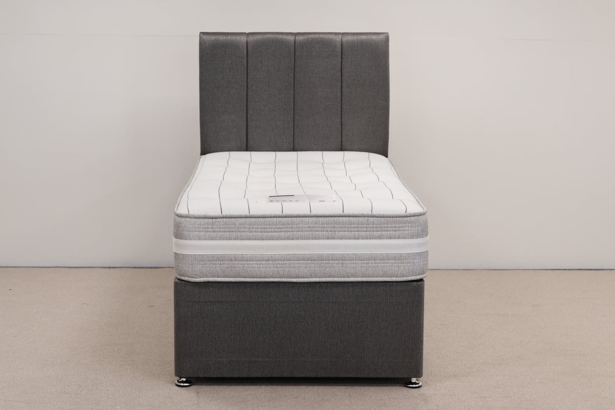 Grey Bed with Mattress
