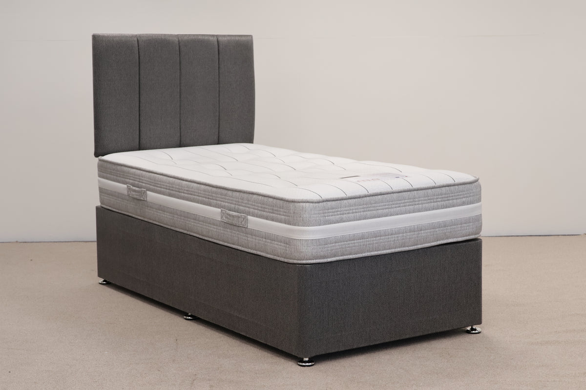 Grey Bed with Mattress