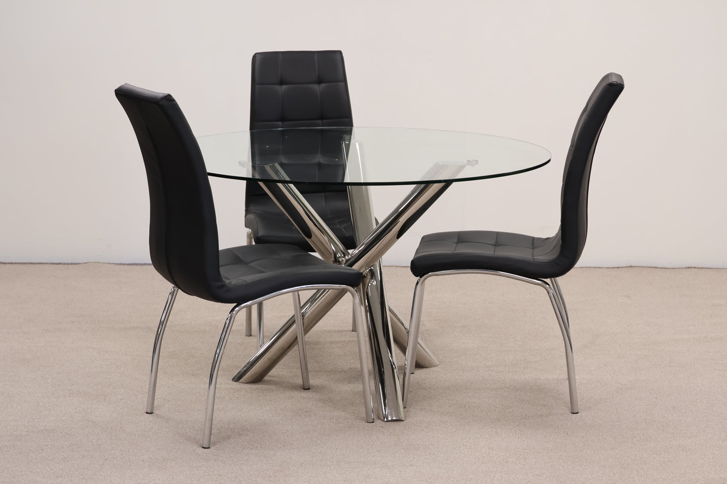 Circular Glass Table and Chairs