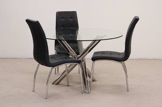 Circular Glass Table and Chairs