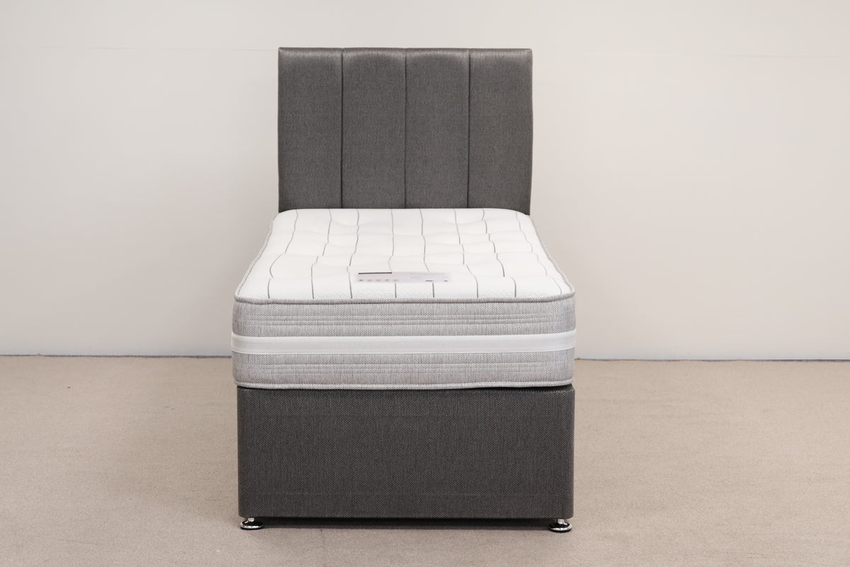 Grey Bed with Mattress