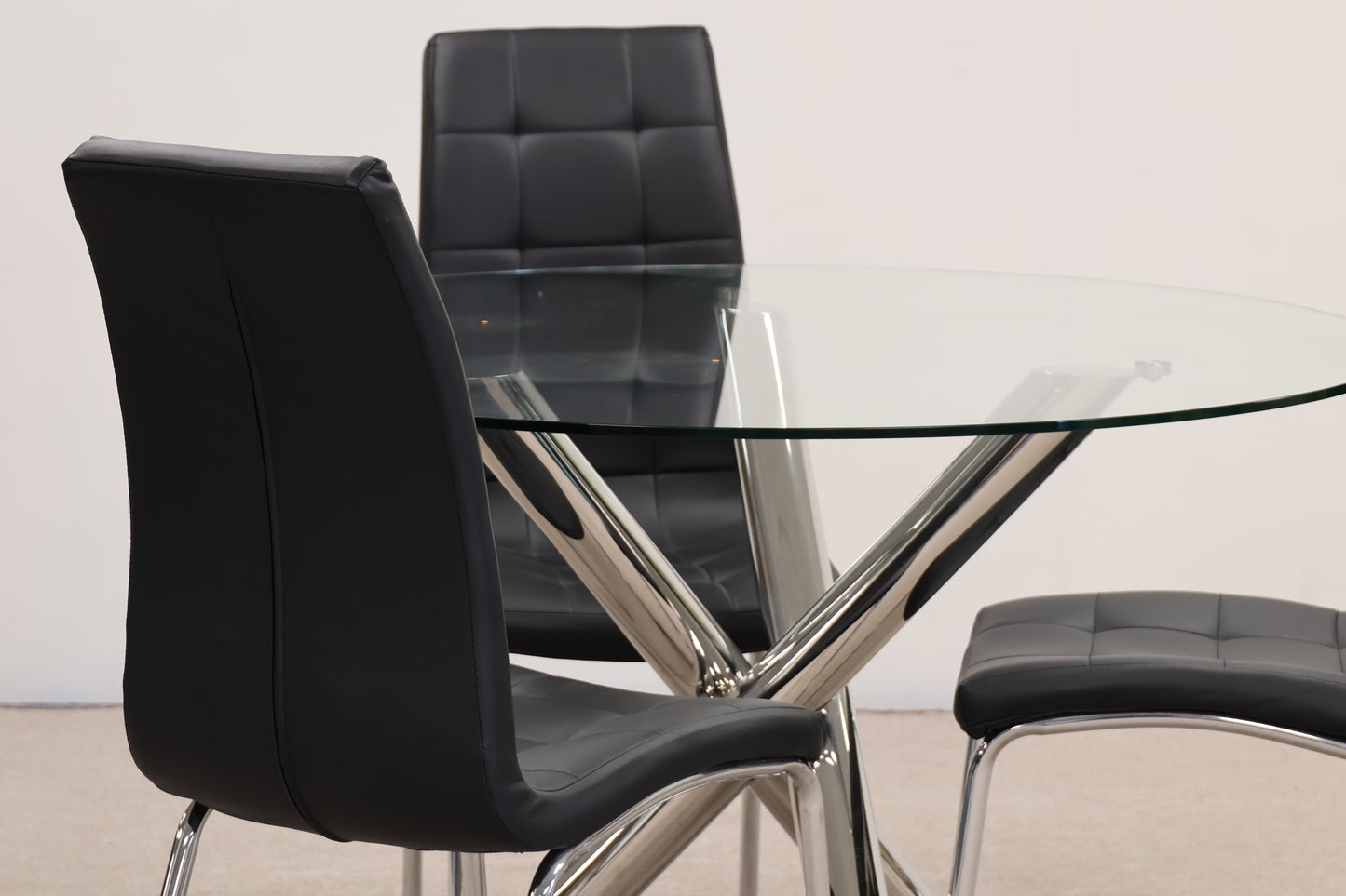 Circular Glass Table and Chairs