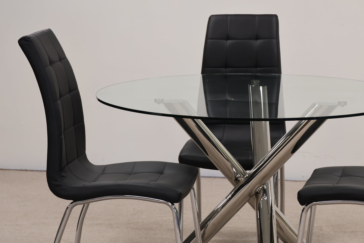 Circular Glass Table and Chairs