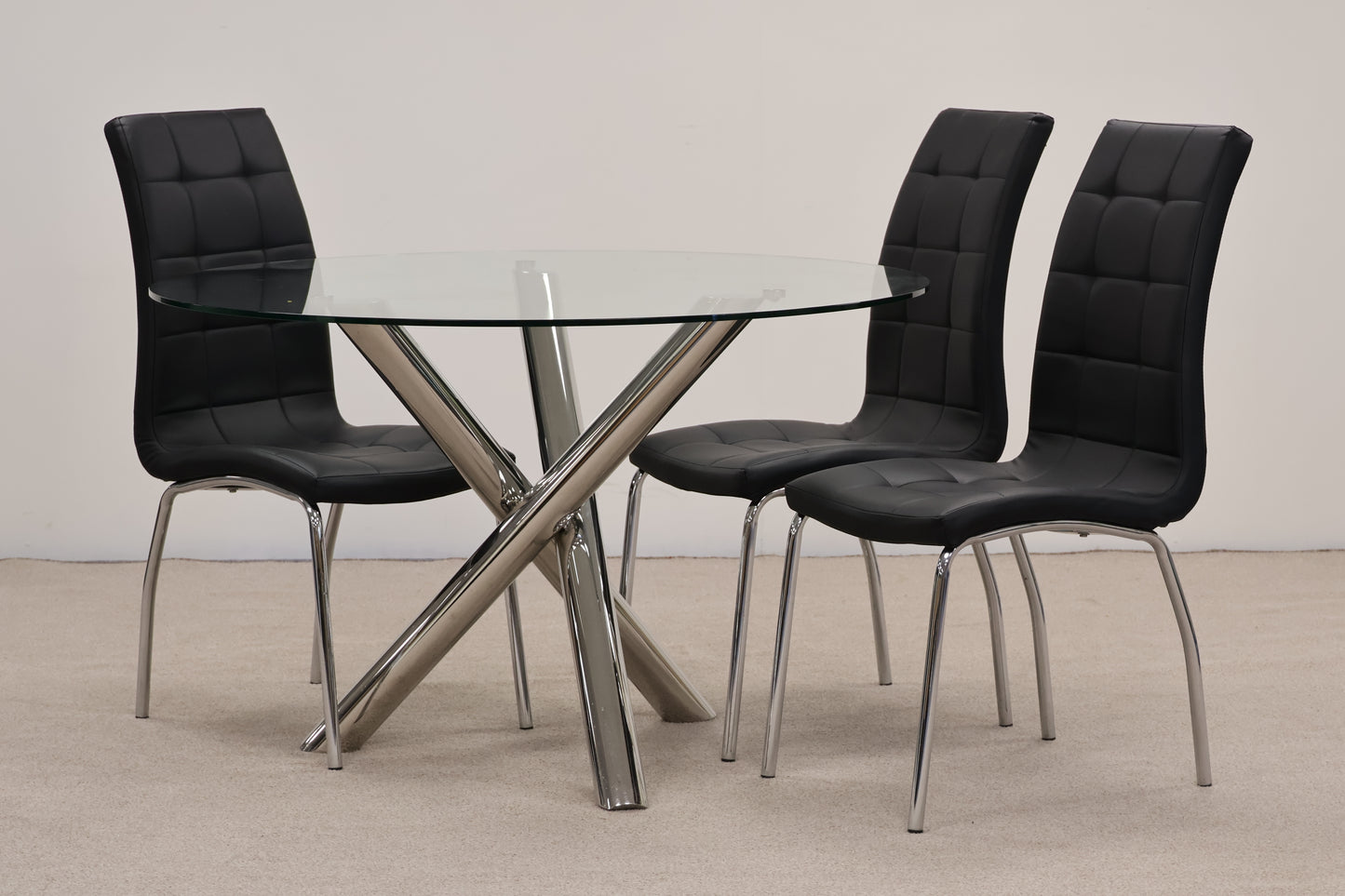 Circular Glass Table and Chairs