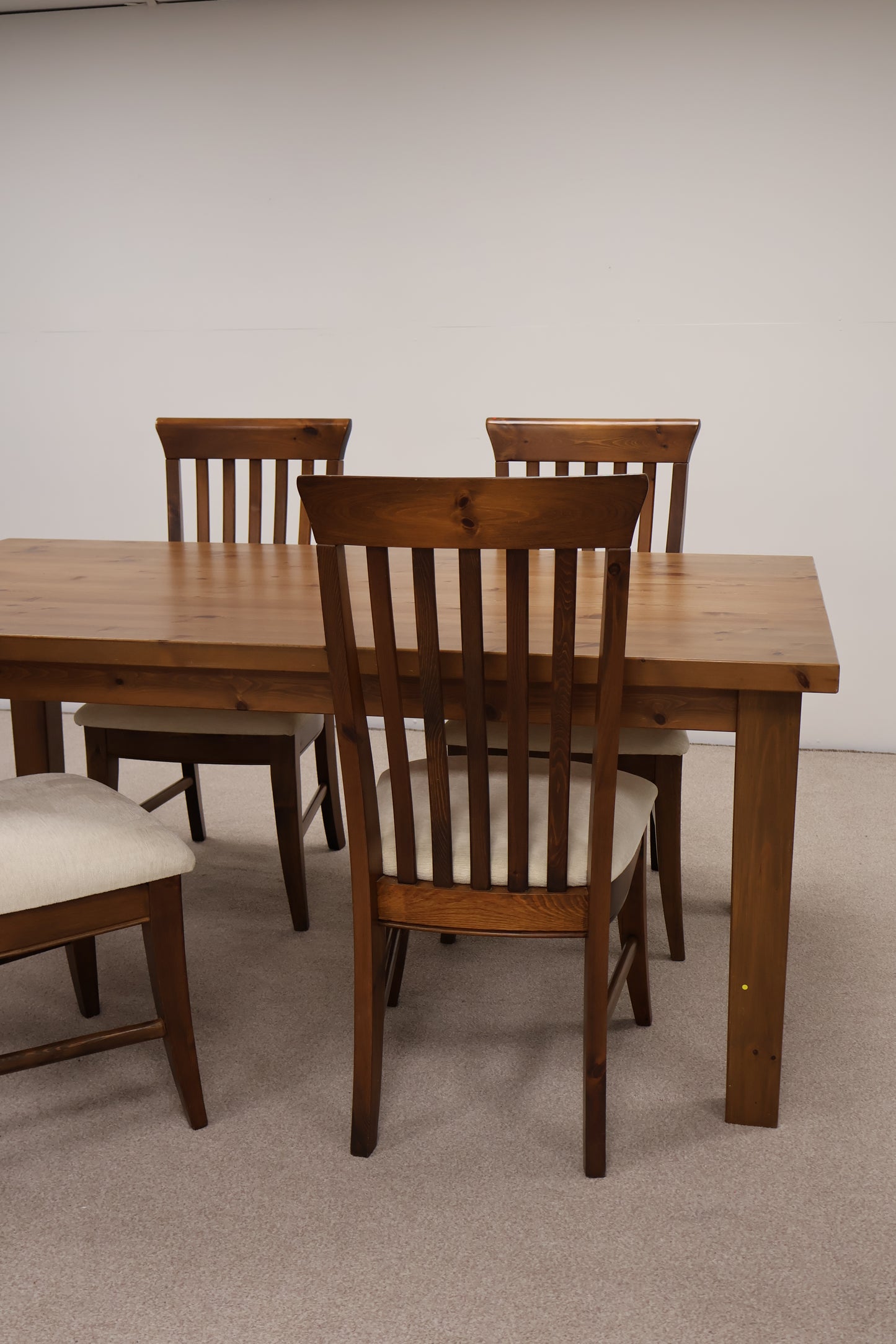 Antique Pine Dining Table and Chairs