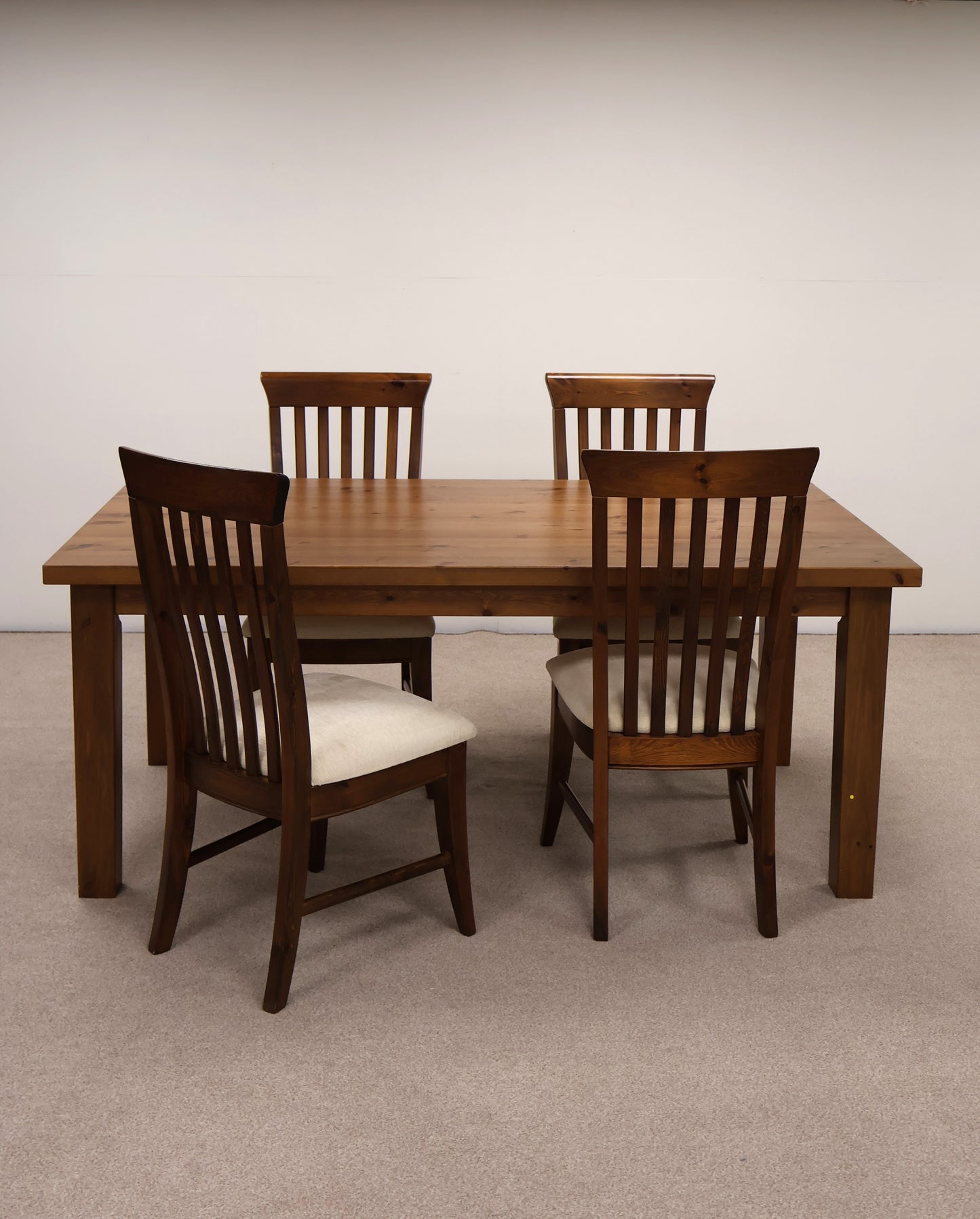 Antique Pine Dining Table and Chairs