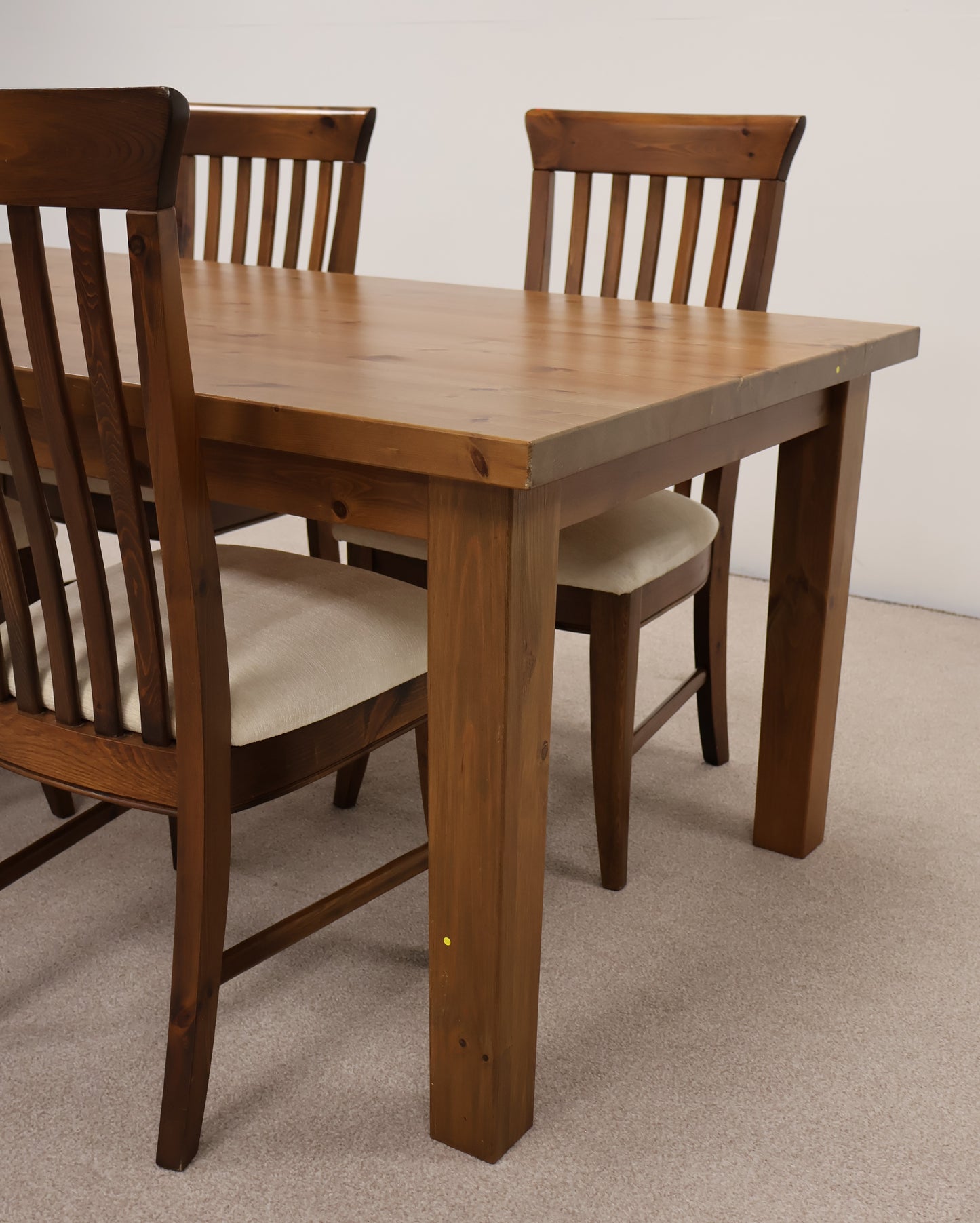 Antique Pine Dining Table and Chairs