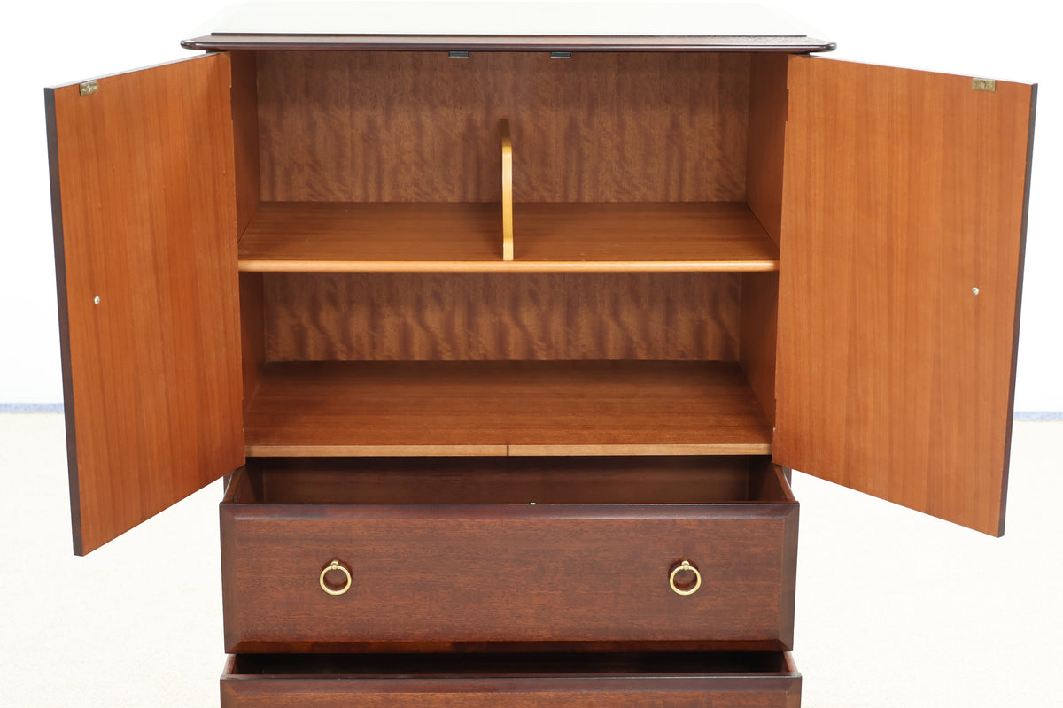 Vintage Stag Minstrel Mahogany Linen Cupboard