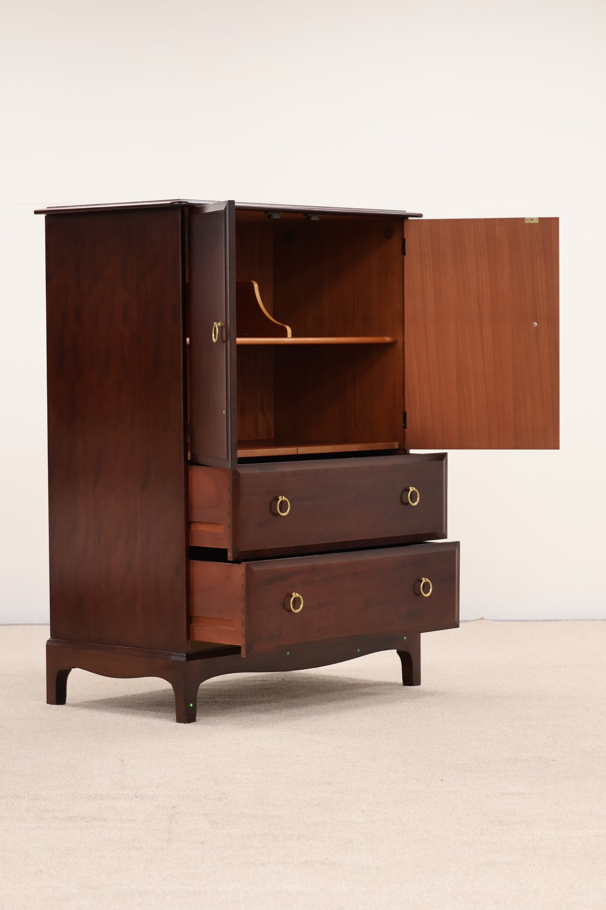 Vintage Stag Minstrel Mahogany Linen Cupboard