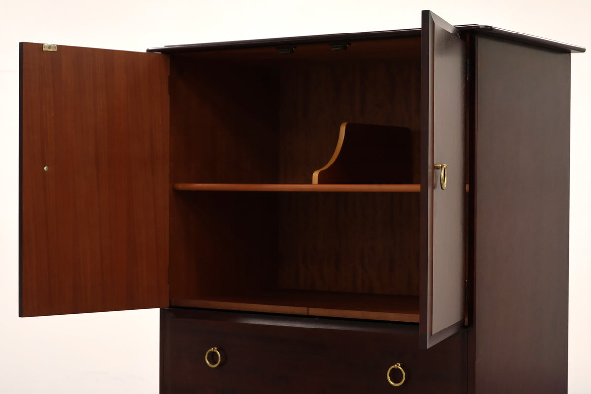 Vintage Stag Minstrel Mahogany Linen Cupboard