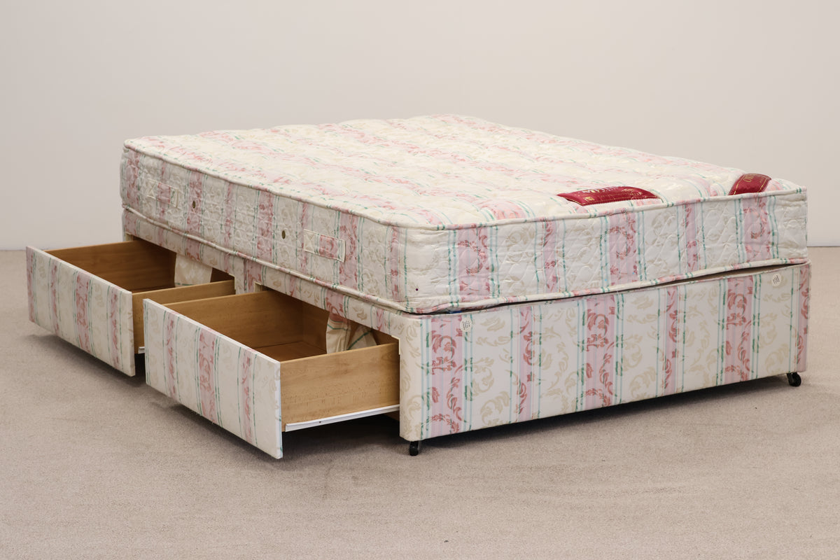 Floral Divan Bed With Storage