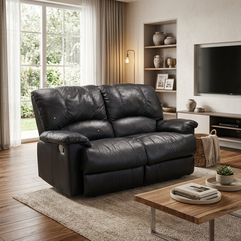 Leatherette Black Manual Recliner