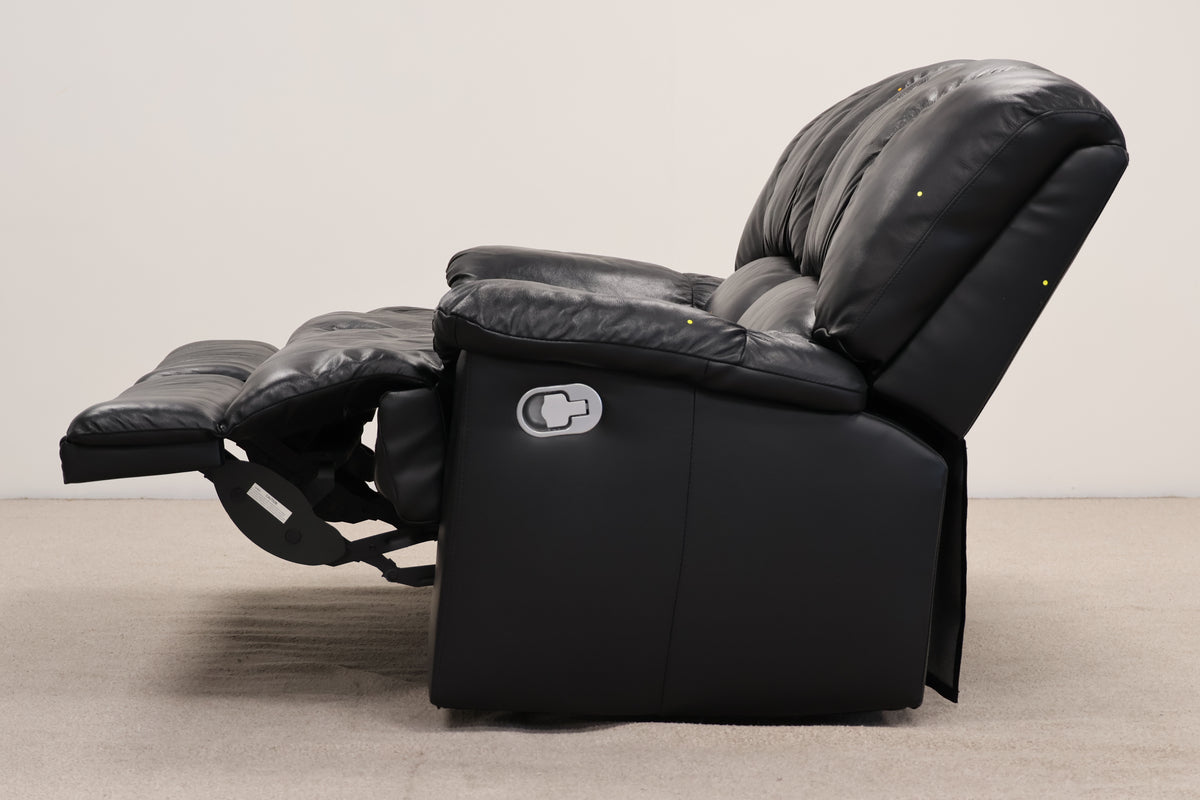 Leatherette Black Manual Recliner