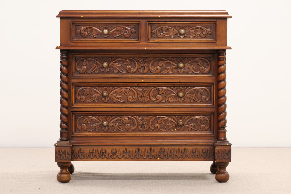 Renaissance Revival - Style Wooden Chest of Drawers