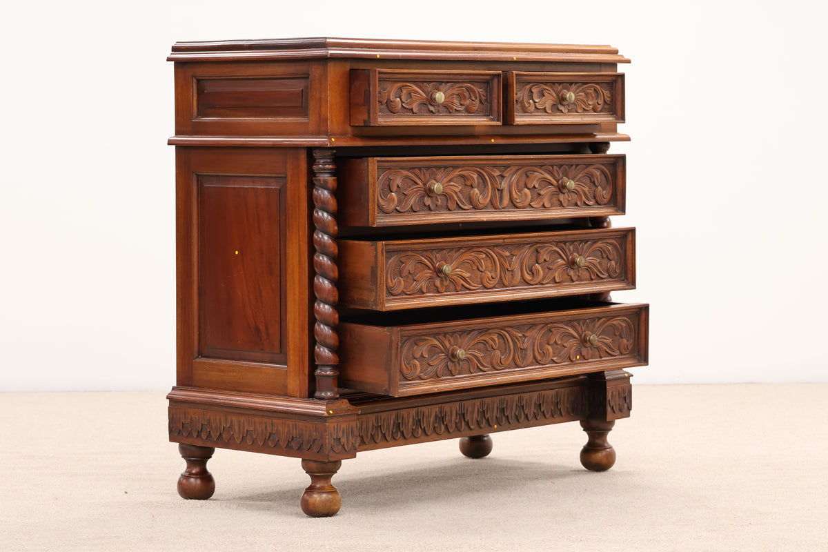 Renaissance Revival - Style Wooden Chest of Drawers