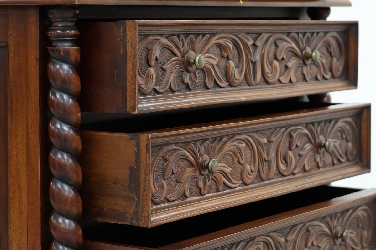 Renaissance Revival - Style Wooden Chest of Drawers