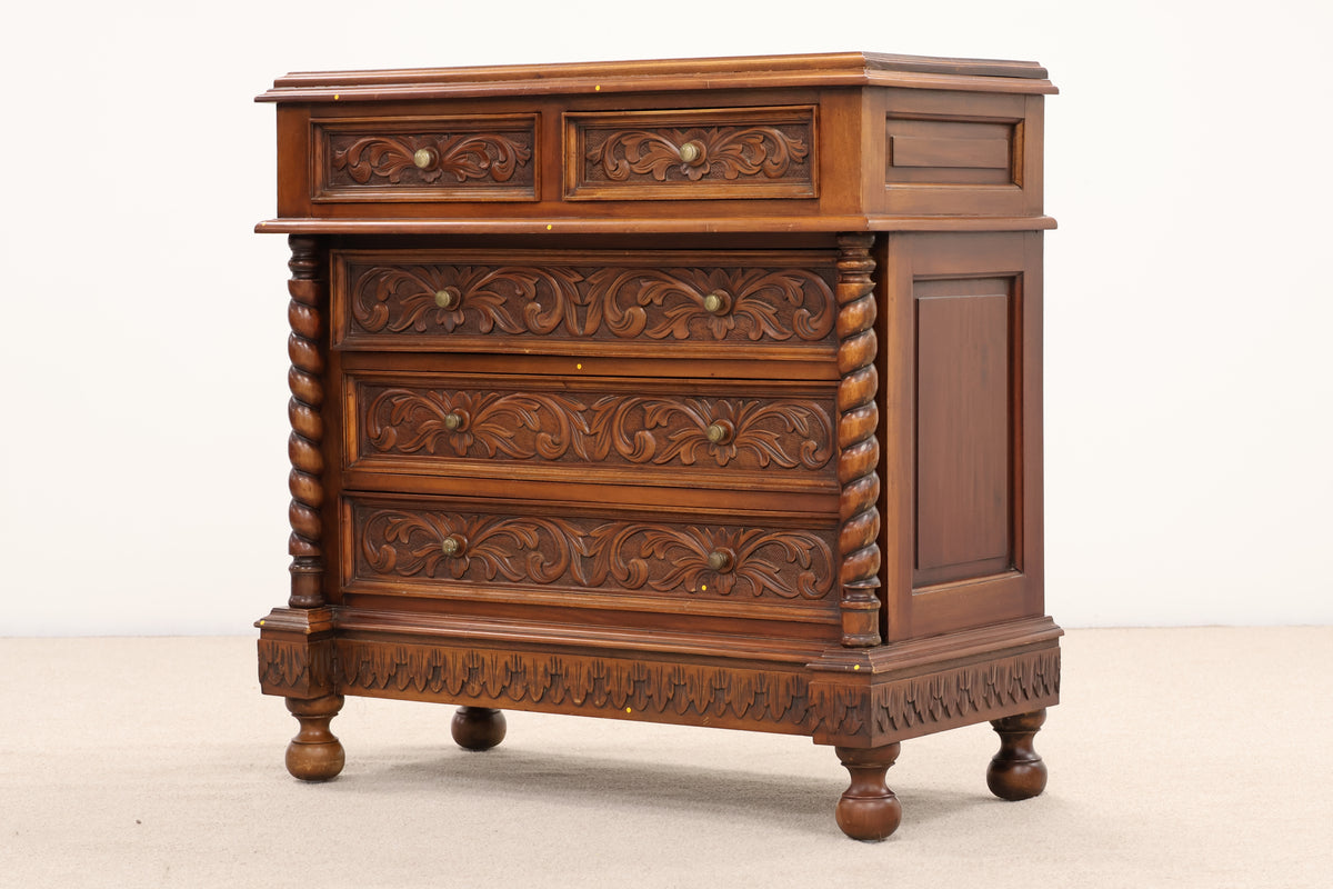 Renaissance Revival - Style Wooden Chest of Drawers