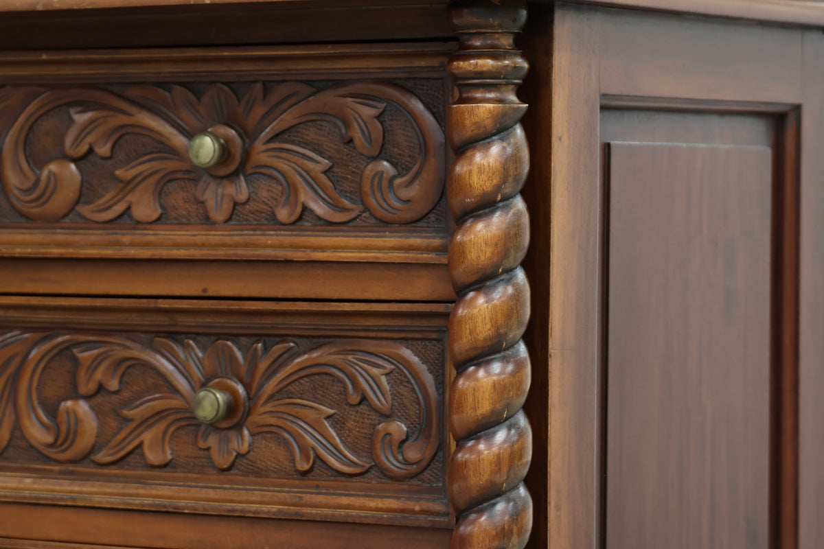 Renaissance Revival - Style Wooden Chest of Drawers