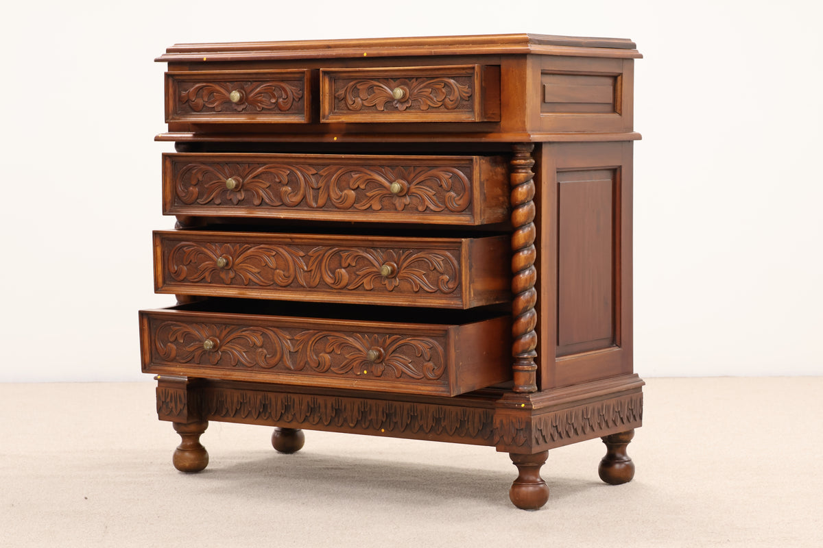 Renaissance Revival - Style Wooden Chest of Drawers