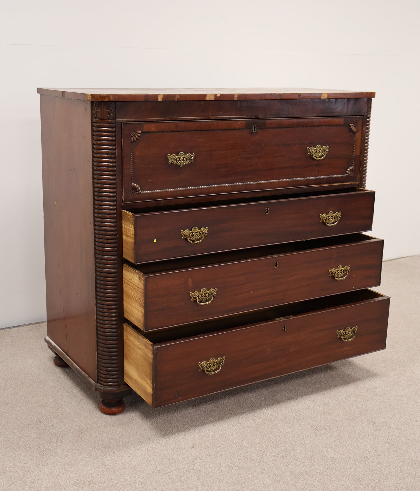 Empire Style Bureau with Chest of Drawers