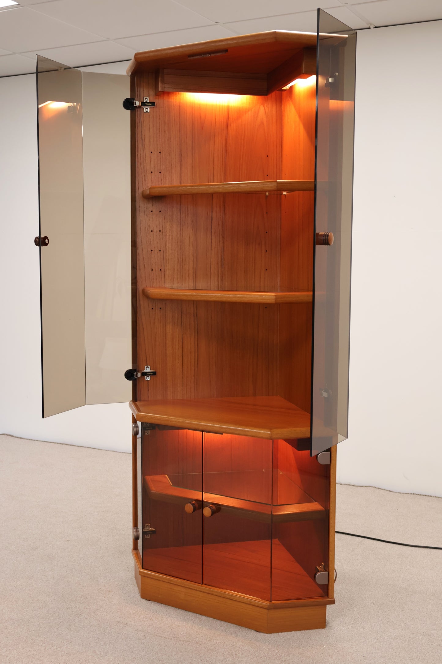 Teak Corner Display Unit by Turnidge