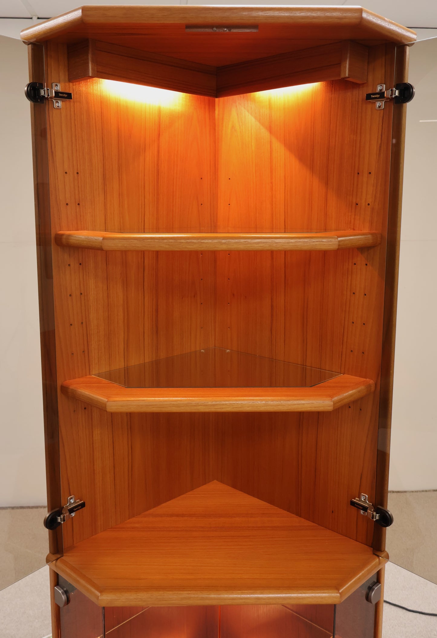 Teak Corner Display Unit by Turnidge