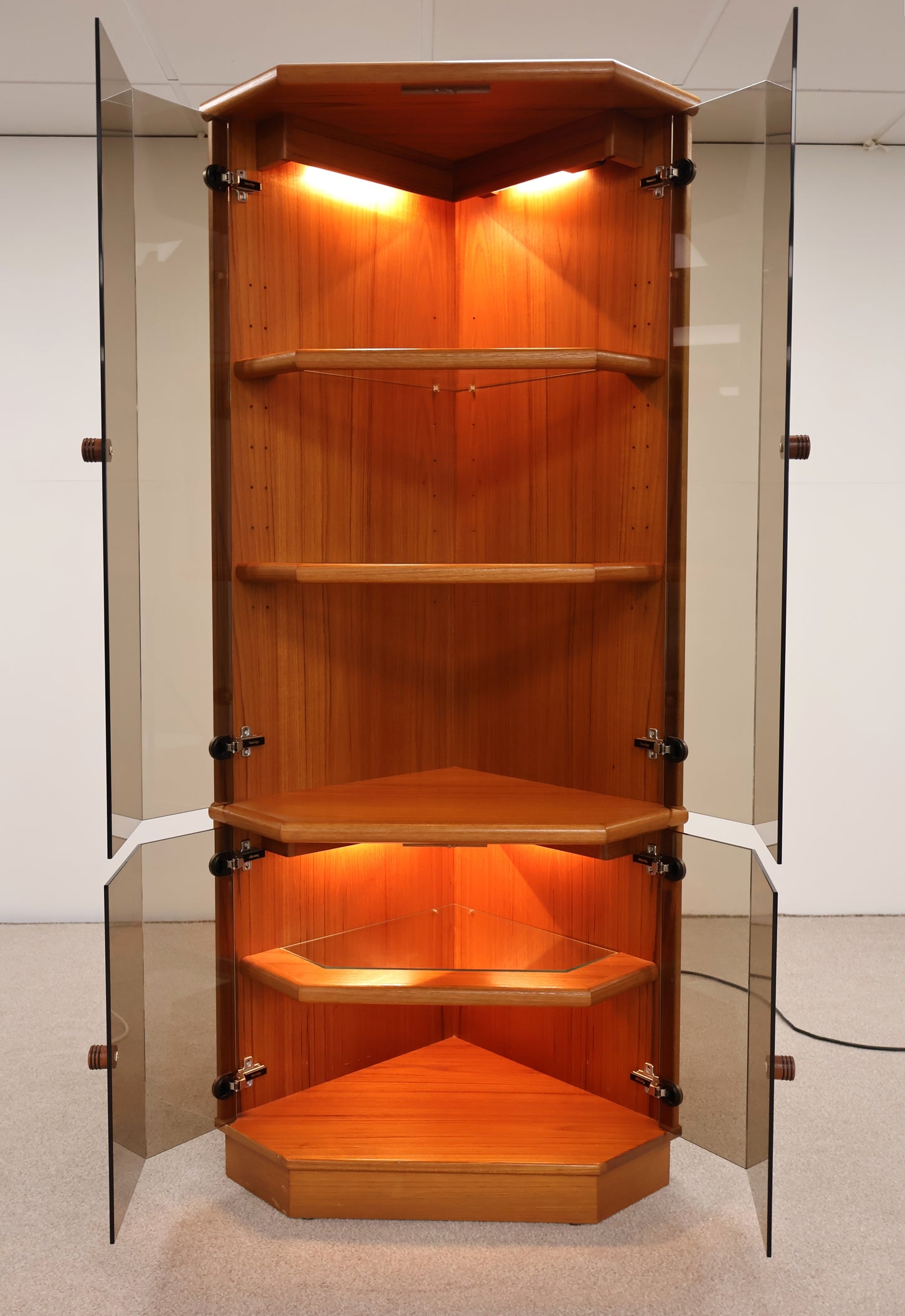 Teak Corner Display Unit by Turnidge